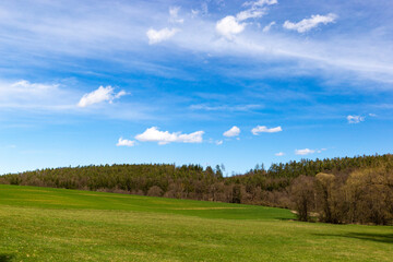 Fototapeta premium Springtime rural landscape in cenrtal Europe