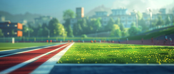 3D animation of a school sports field, with students actively engaging in various sports, promoting teamwork and health , 3D animation style , soft shadowns, clean sharp, clean sharp focus