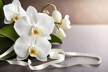 bouquet of white orchids