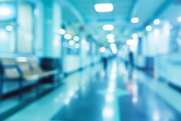 Blurred Hospital Interior, Abstract Medical Background with Soft Focus