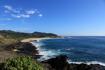 Fototapeta na wymiar Hawaiian shoreline on Oahu