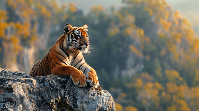 Earth Day or World Wildlife Day concept. near extinction tiger , leopard, lion , Save our planet, protect green nature and endangered species, biological diversity theme - Powered by Adobe