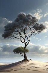 Solitary Tree in the Middle of the Desert