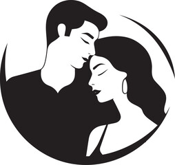 Dreamy Designs Bed Graphic Logo Cuddle Crest Couple on Bed Vector
