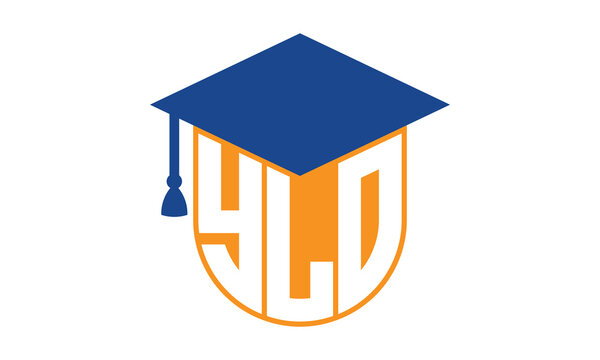 YLO initial letter academic logo design vector template. school college logo, university logo, graduation cap logo, institute logo, educational logo, library logo, teaching logo, book shop, varsity