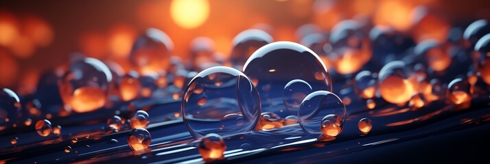 bubbles on a surface with water - obrazy, fototapety, plakaty