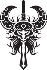 Titans Tool Axe Vector Emblem Dwarf Defender Battle Axe Graphic Design