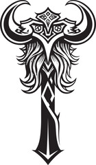 Mythical Maul Fantasy Axe Emblem Design Realm Ruler Iconic Battle Axe Logo