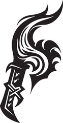 Warlords Whirlwind Fantasy Axe Symbol Emblem Elemental Exterminator Axe Logo Graphic