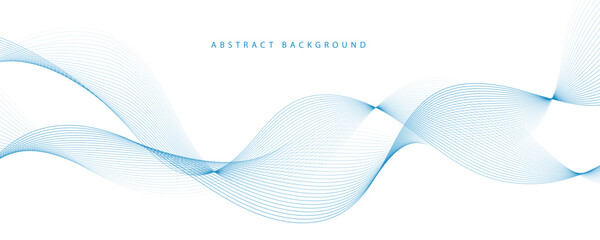 Abstract vector background with blue wavy lines. Blue wave background. 