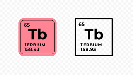 Terbium, chemical element of the periodic table vector design - obrazy, fototapety, plakaty