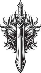 Dragons Wrath Fantasy Sword Icon Mystic Mirage Sword Emblem Graphic