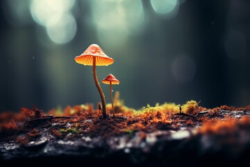 a close up of mushrooms