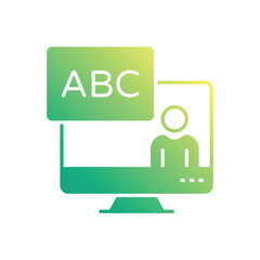 Gradient Color Online Learning vector icon
