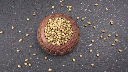 Coriander seeds and coriander Powdered, Indian Spices and herbs.
