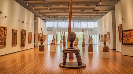 Interior of the famous Whitworth Art Gallery. AI-generated - obrazy, fototapety, plakaty