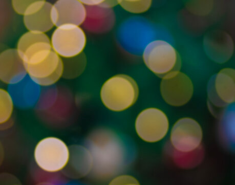Background of a Christmas tree lights defocused