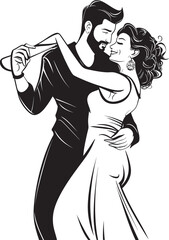 Loving Laughter Wedding Couple Graphic Heartwarming Harmony Happy Marriage Emblem