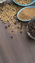 Coriander seeds and coriander Powdered, Indian Spices and herbs.