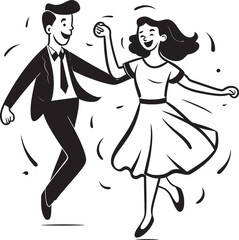 Ever After Euphoria Wedding Logo Icon Smiling Sweethearts Happy Marriage Couple Symbol