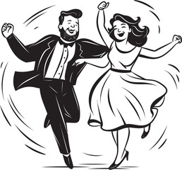 Sweet Serenity Wedding Logo Design Forever Together Happy Couple Vector Icon