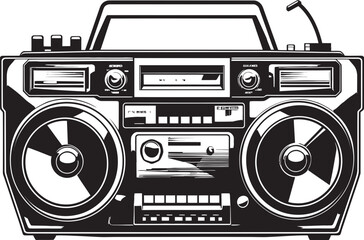 Groove Machine Hip Hop Logo Emblem Fresh Beats Vector Icon Graphics