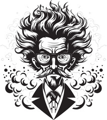 Mind Mastery Scientist Icon Design Brainstorm Breakthrough Mad Scientist Symbol