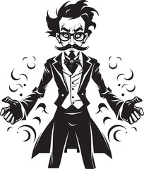 Molecular Maestro Mad Scientist Logo Graphics Plasma Prophet Vector Logo for Mad Scientist