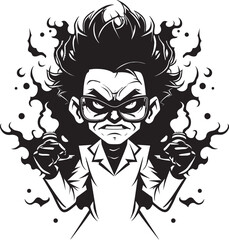 Neuro Nexus Futuristic Mad Scientist Emblem Chemical Conjuror Iconic Logo for Mad Scientist