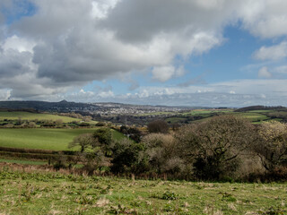 View of a rural cornish Countryside, looking towards St. Austell.