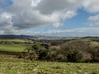 Fototapeta premium View of a rural cornish Countryside, looking towards St. Austell.