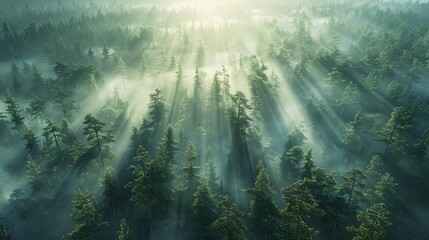 Fototapeta na wymiar Sunlight Peaking Through the Trees A Glimpse of the New Year's Energy Generative AI
