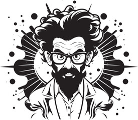 Laboratory Lunatics Vector Symbol Icon Techno Wizardry Scientist Icon Emblem