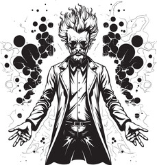 Formula Frenzy Scientist Iconic Graphics Mind Manipulator Mad Scientist Logo Design