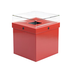 Red Boxes for storing various types of items, isolated on transparent background