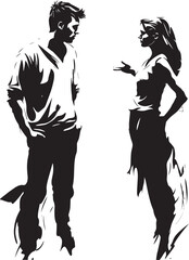Ire Impulse Dynamic Emblem Signifying Couples Impulsive Anger Conflict Canvas Vector Graphic Depicting Couples Conflict