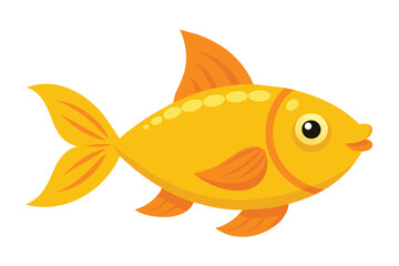 Cartoon golden fish isolated on white background