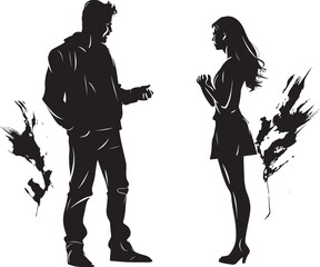 Clash Chronicles Dynamic Anger Emblem for Man and Woman Wrathful Duo Iconic Logo Design for Couple Argument