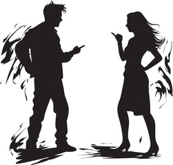 Conflict Concerto Iconic Emblem of Man and Woman Argument Spat Symphony Dynamic Logo for Couple Discord