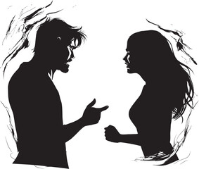 Raging Rhapsody Dynamic Logo for Expressing Couples Raging Discord Anger Affair Emblematic Symbol of Couples Affair with Anger