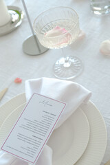 table setting for a dinner