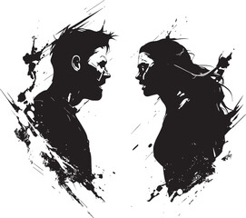 Wrathful Whirlwind Iconic Design Symbolizing Couples Whirlwind of Wrath Fury Fusion Dynamic Logo Illustrating Couples Fusion of Fury - obrazy, fototapety, plakaty