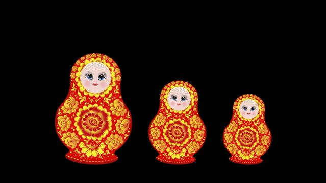 Wooden colored matryoshka doll. The national doll .
