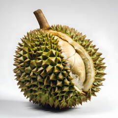 durian fresh fruit vegetable food photography white background poster