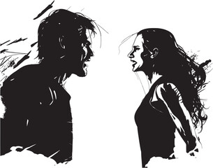 Clash Catalyst Emblematic Illustration of Couples Clash Anger Arcadia Dynamic Logo Symbolizing Couples Anger