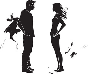 Clash Convergence Vector Logo Symbolizing Couples Convergence of Clash Fury Flare Up Dynamic Illustration of Couples Fiery Flare Up