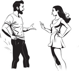 Fury Flare Up Dynamic Illustration of Couples Fiery Flare Up Anger Alliance Emblematic Logo Design Representing Couples Alliance in Anger