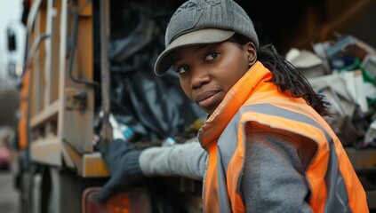 A Department of Sanitation worker cleans up trash in a local community. BRONX, NEW YORK USA - obrazy, fototapety, plakaty