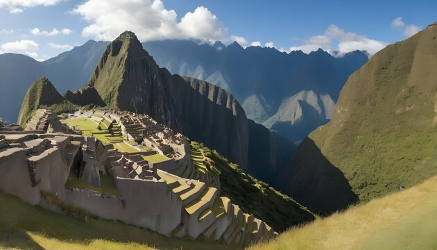 Captivating Sunlit Scene Of The Machu Picchu Cita  2