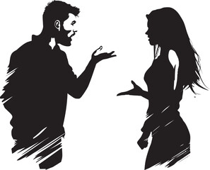 Wrathful Waltz Dynamic Symbol for Couples Conflict Outburst Overture Vector Icon for Angry Couples Expression